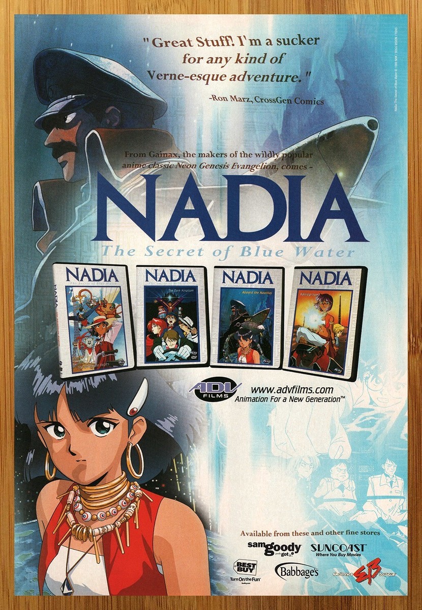 2001 Nadia The Secret of Blue Water Anime Vintage Print Ad/Poster