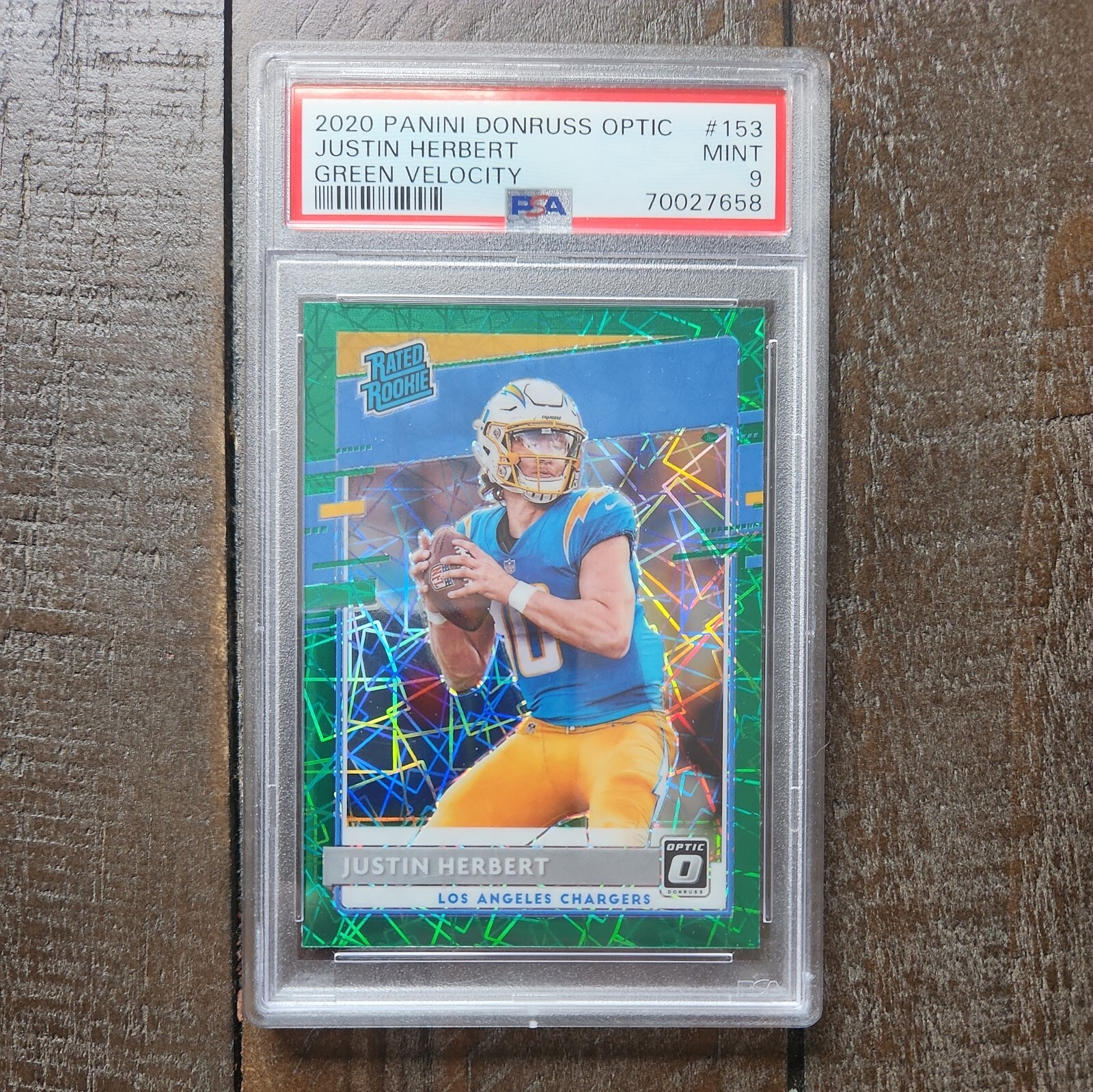 JUSTIN HERBERT 2020  OPTIC GREEN VELOCITY PRIZM RC PSA 9🔥