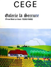 Vintage Cage Original 1981 French Lithograph Gallery Exhibit Poster