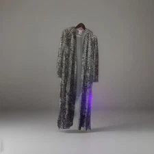 Vintage Neiman Marcus Diamond Tea Velvet Robe Green Kaftan Robe Dress w Zip M/L