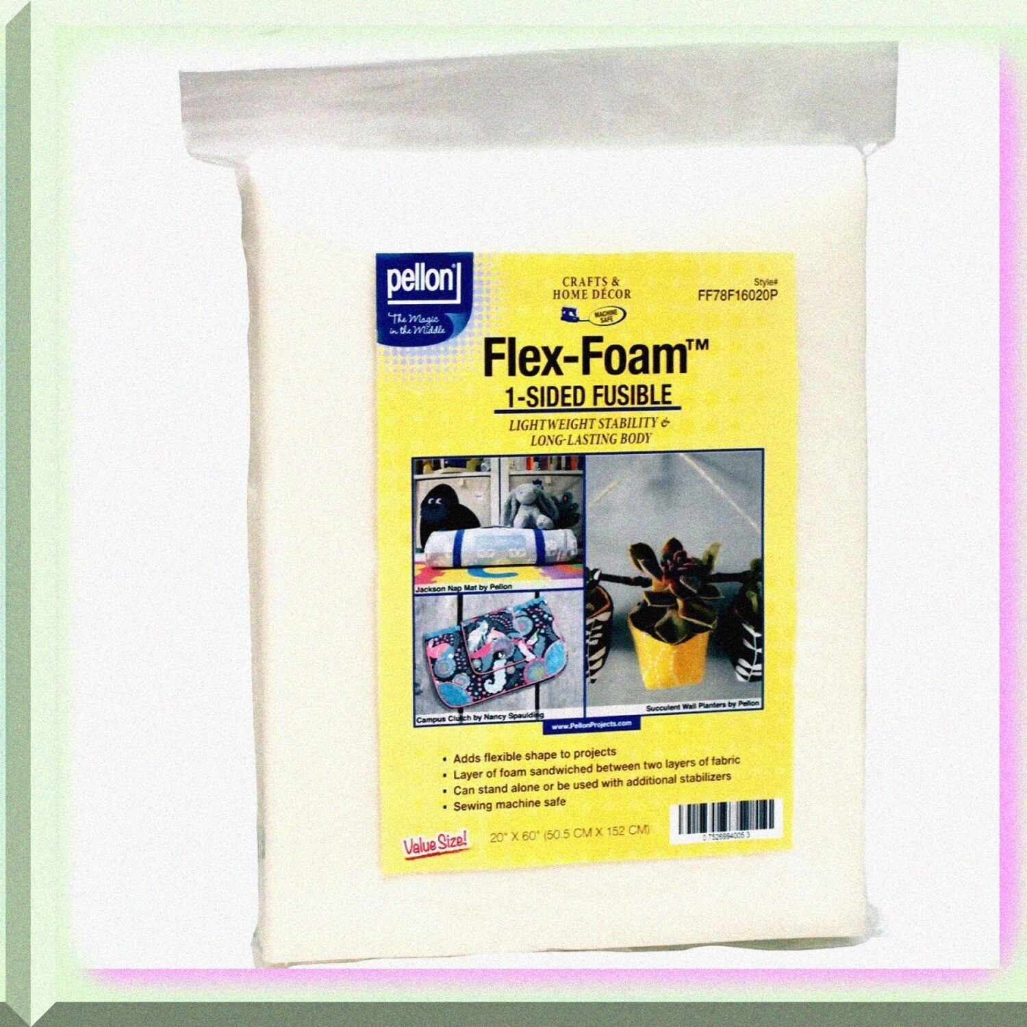 FlexiFuse Foam Stabilizer - Single-Sided, 20"x60" White