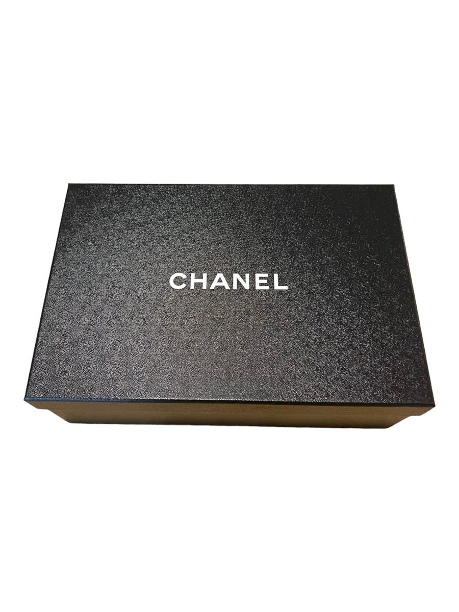 Chanel Empty Large Shoe Box Gift Set Ribbon And Tissue 12”x8 Chanel Empty Large Shoe Box Gift Set Ribbon And Tissue 12”x8