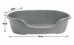 black plastic dog bed