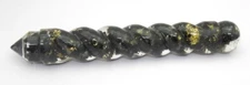Big Black Tourmaline Twisted Healing Chakra Wand Orgone Wand 7 Inches