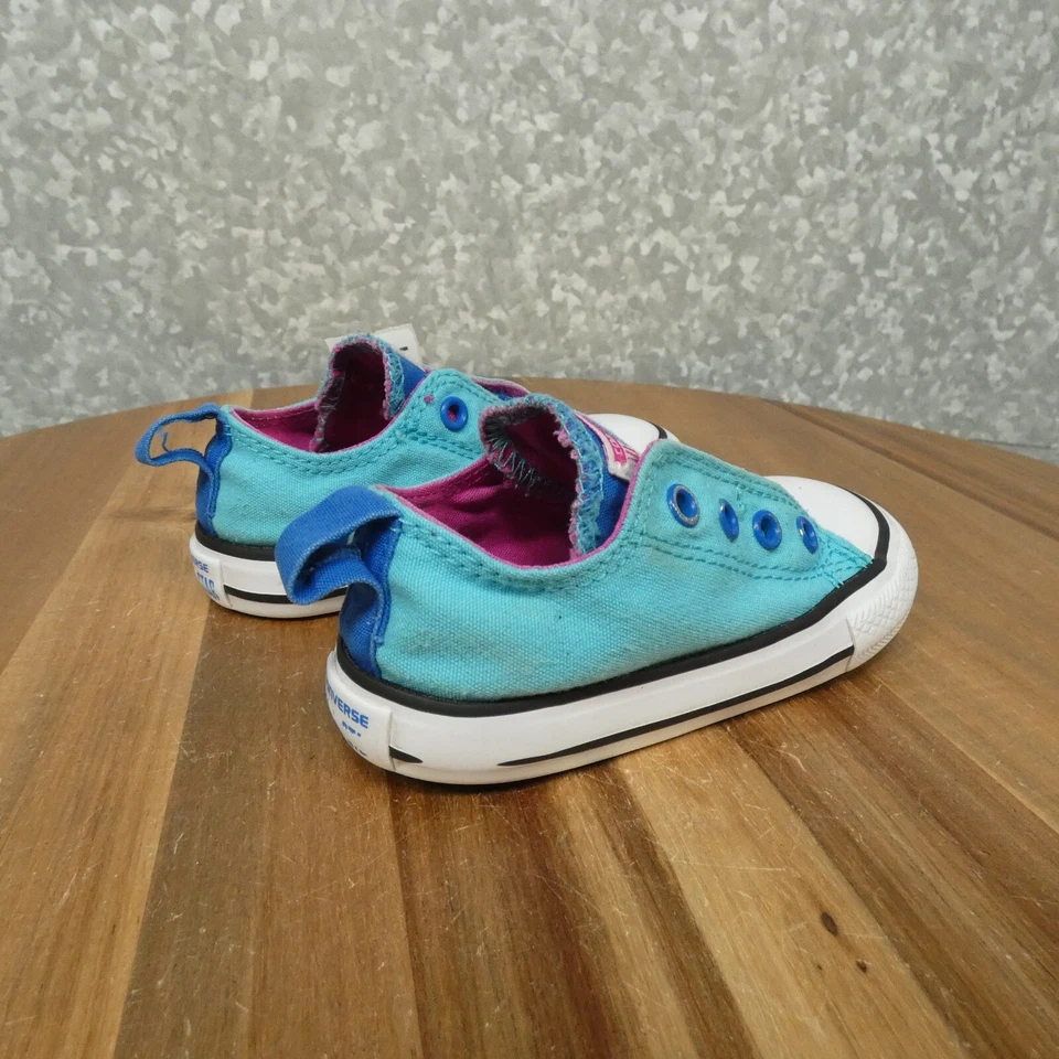 Zapatillas Converse Chuck Taylor All Star Infantil 6 Azul Rosa Sin Cordones de Lona Foto 3 de 4