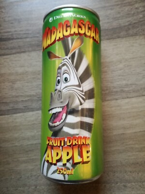 1 Dose Dreamworks Madagascar Can 250ml Full cartoon tv Comic Zebra Marty Voll
