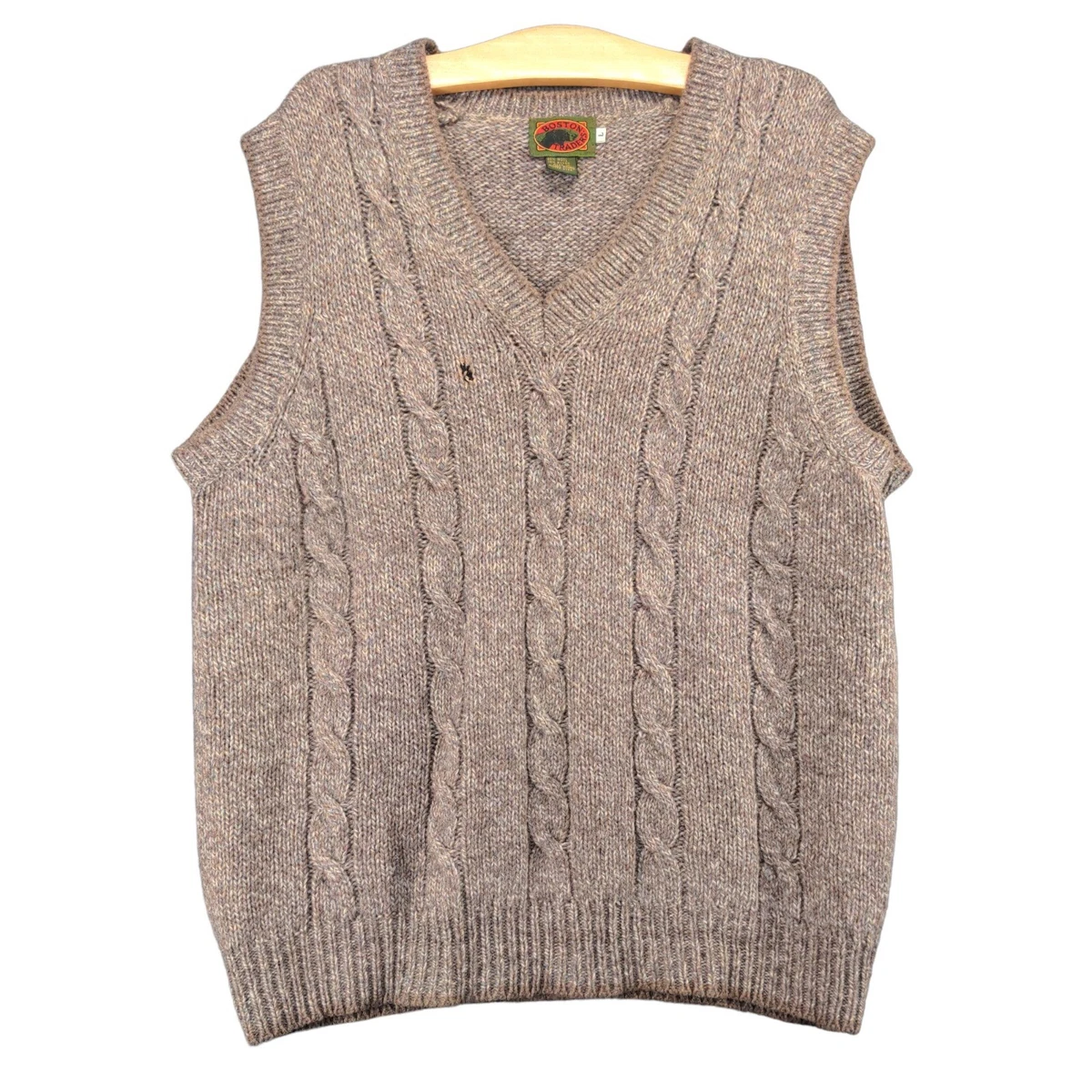 Boston Traders Vest Sweater Womens Large Sleeveless Brown Cable Knit Wool  Blend | eBay