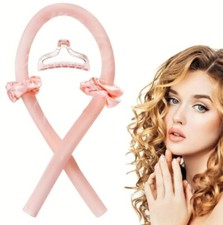 Frauen Mädchen Seidenband Haarlockenwickler wärmellos Lockenstab Kopfband Welle Former 