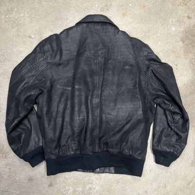 Vintage Mirage Classics Leather Jacket Bomber Full Zip Large | eBay