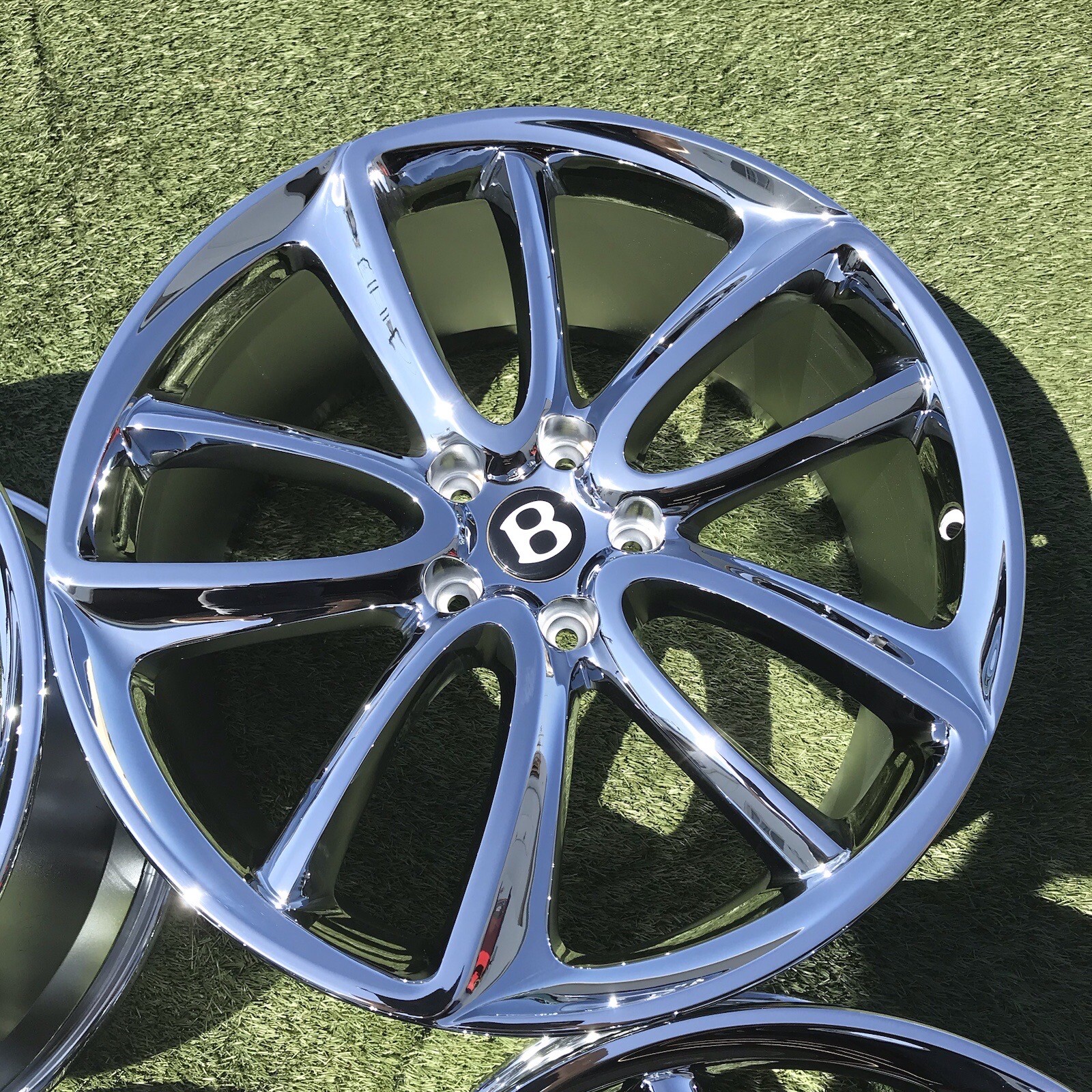 22" BENTLEY 2023 CONTINENTAL RIMS OEM GENUINE SET NEW CHROME PERFERCT SET 4 FACT