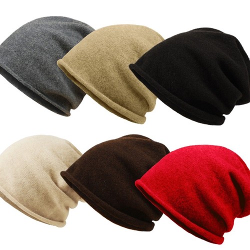 100% Women Cashmere Beanie Warm Soft Knitted Slouchy Beanies Wool Cap Hat GOOD - Picture 2 of 36