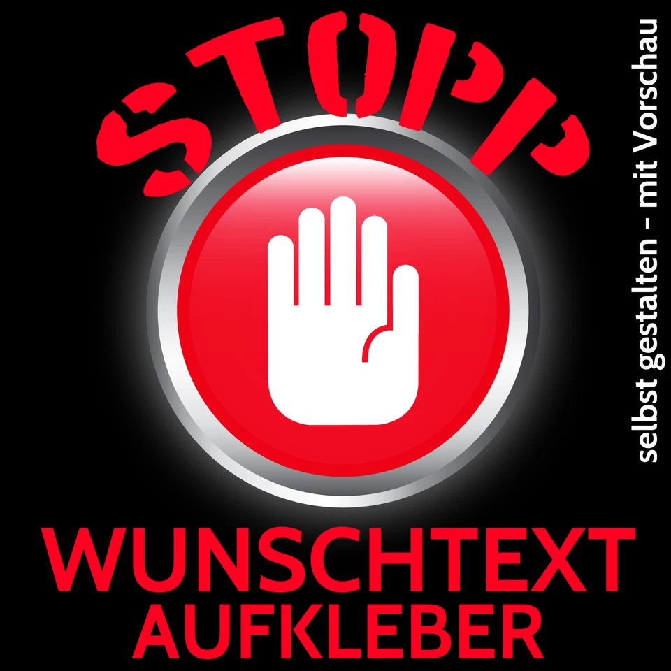Wunschtext Aufkleber selbst gestalten Schriftzug Zahl individuell 1 x 1cm - Bild 1 von 4