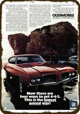 1972 Oldsmobile 442 Cutlass Car Vintage Look Decorative Replica Metal Sign