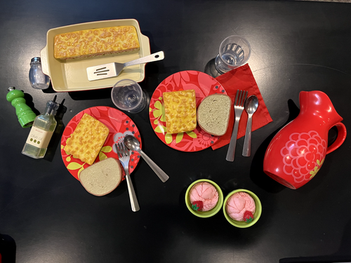 LARGE American Girl Doll Delicious Dinner Set - almost complete