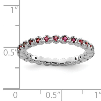 Silver Stackable Expressions Created Ruby Ring QSK356 | eBay