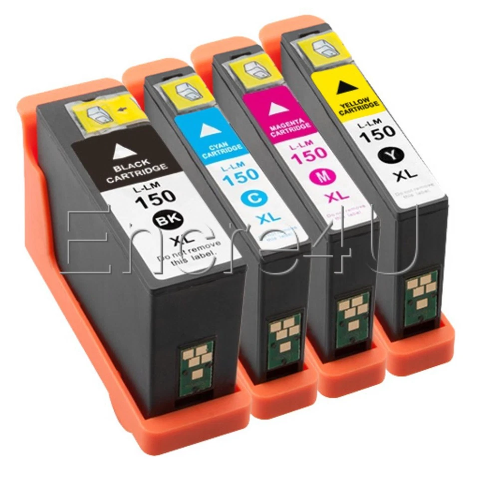 4 Cartouches d'encre compatibles LEXMARK : Série 150 XL