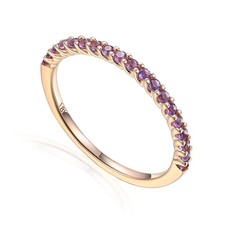 Ladies 18ct Rose Gold Amethyst Half Eternity Ring