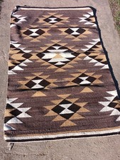 Vintage Navajo Wool Rug Horse Blanket Weaving Native American Indian Eye Dazzler