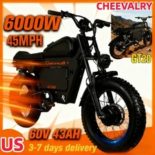 60V43AH Electric Bike 6000W Electric Motorcycle Bicycle Electric Dirt Bike 45MPH