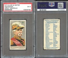 1888 N15 Allen & Ginter Great Generals ~ MacMahon ~ PSA 5 EX ~ sharp