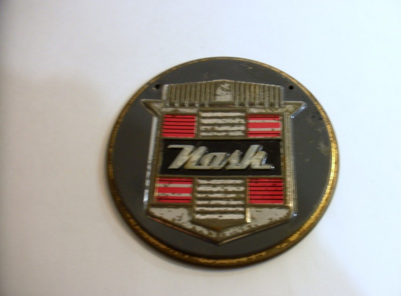 1950's Nash Car Tin Emblem- Wheaties Ceral Prize, 3 3/8 Inch Diam.
