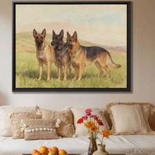 Watercolor Painting Dog Art Puppy Belgian Malinois German Shepherd Canvas Decor