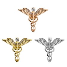 3Pcs Medical Symbol Caduceus Stethoscope RN Nursing Badge Brooches Lapel Pin ...