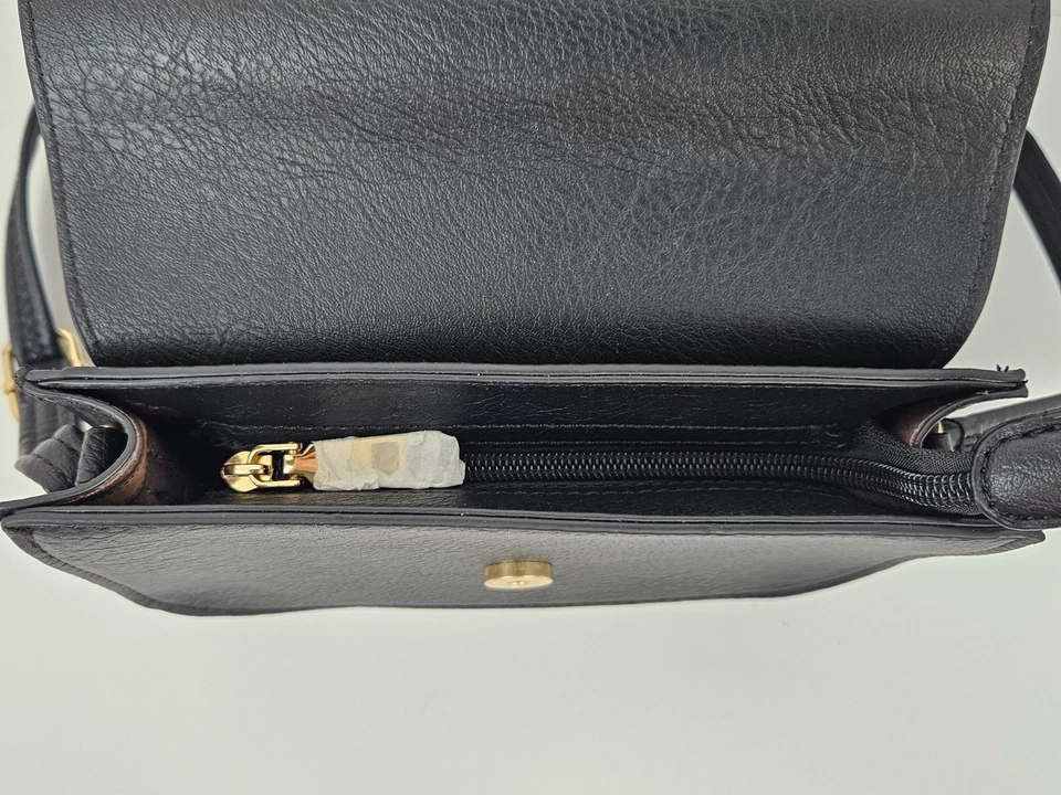 Bolso bandolera Kate Spade negro ~8x6 bolso de hombro con cerradura de llave Foto 3 de 4