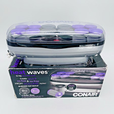 Conair Heat Waves Hot Rollers Large Jumbo Ceramic Curlers  Clips Purple Tested