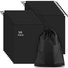 50 Pack Shoe Bags for Travel, 15.7 x 11.8 Black Travel Shoe Bags for Packing,...