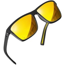 grinderPUNCH Night Driving Glasses Anti Glare Polarized For Women Men Night V...