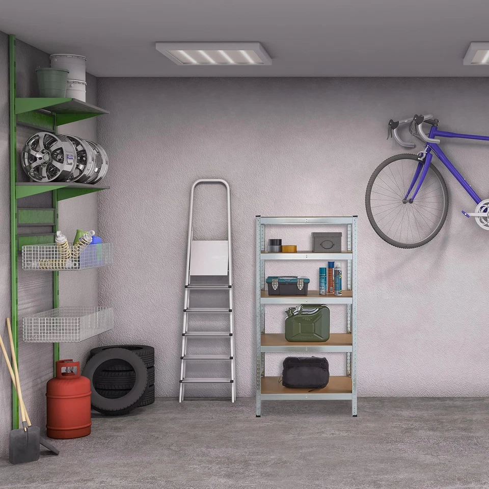 Scaffale in Metallo, Capacità Di Carico 875 Kg, 150X75X30 Cm, Scaffalatura Alta - Immagine 2 di 4