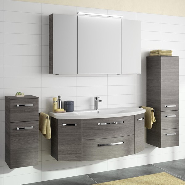 Badezimmer BadmöBel Set Waschtisch Unterschrank Keramik Waschbecken Hochschrank-image