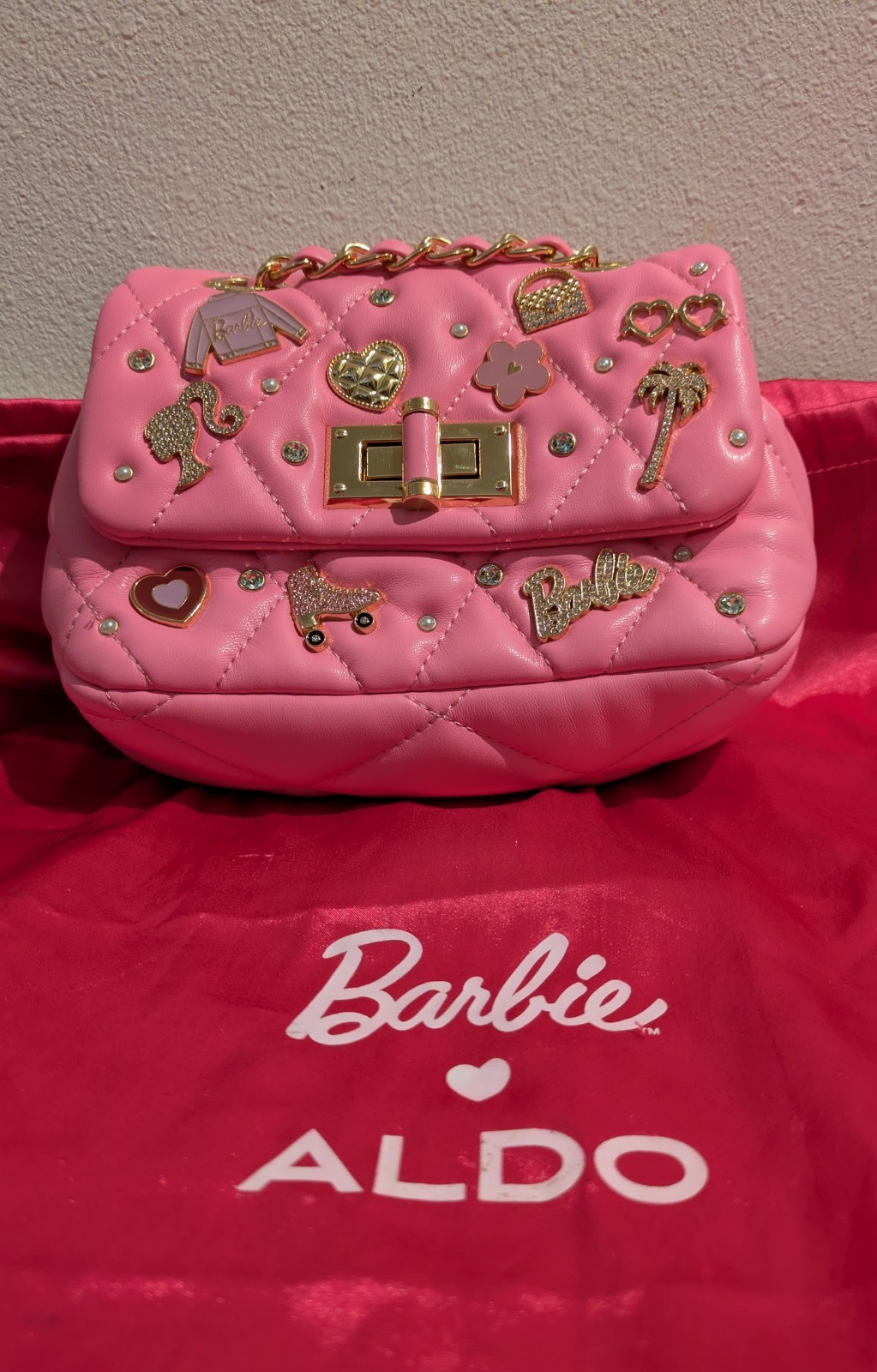 ALDO Barbie Crossbody Bag w/Barbie Charms