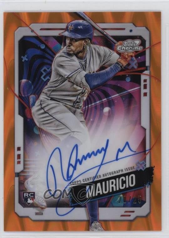 2024 Topps Cosmic Chrome Orange Galactic Refractor 20/25 Ronny Mauricio Auto b4d