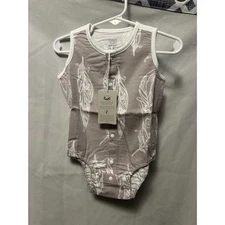 NWT Nest Designs Bamboo Pima Sleeveless Button Down Feather Grey Size 3-6 Months