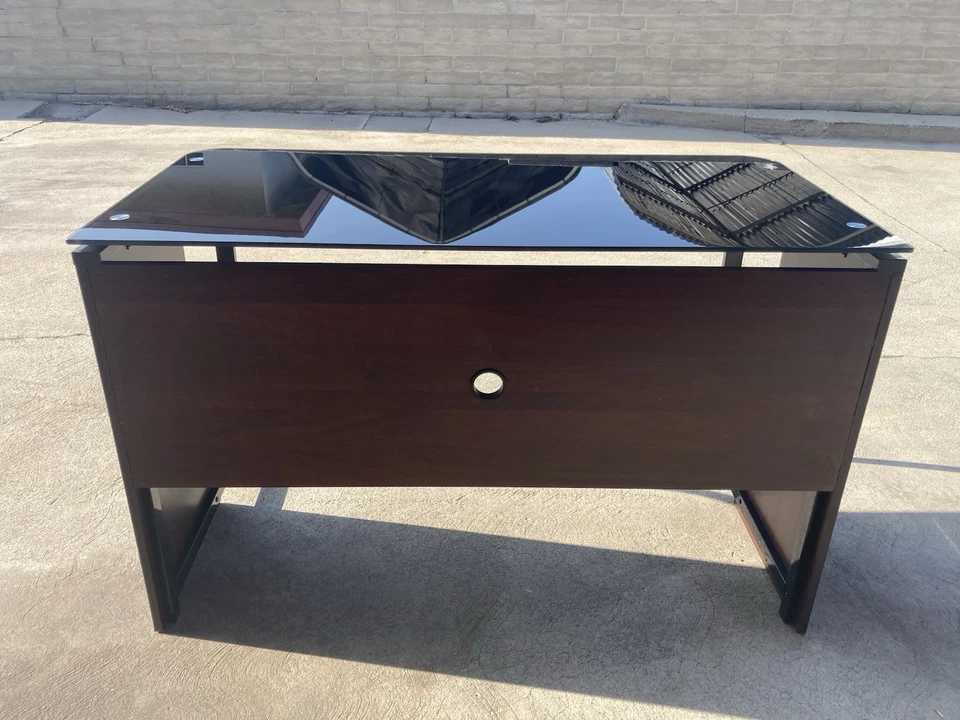 Glass Top Computer Desk - Z-line Designs Black and Brown - Local Pickup - Image 4 of 4