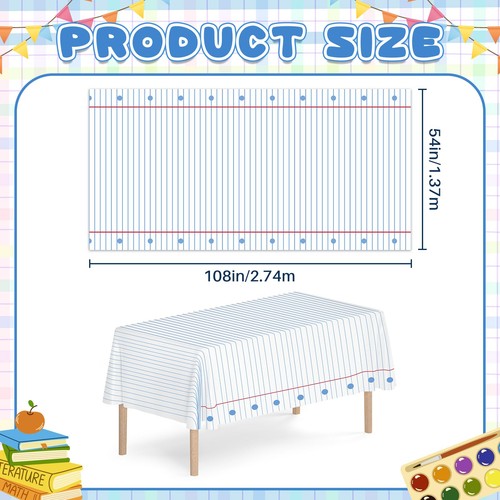 3 Pieces 108 x 54 Inch Notebook Plastic Tablecloth Large Rectangle Notebook D... - 第 2/7 張圖片