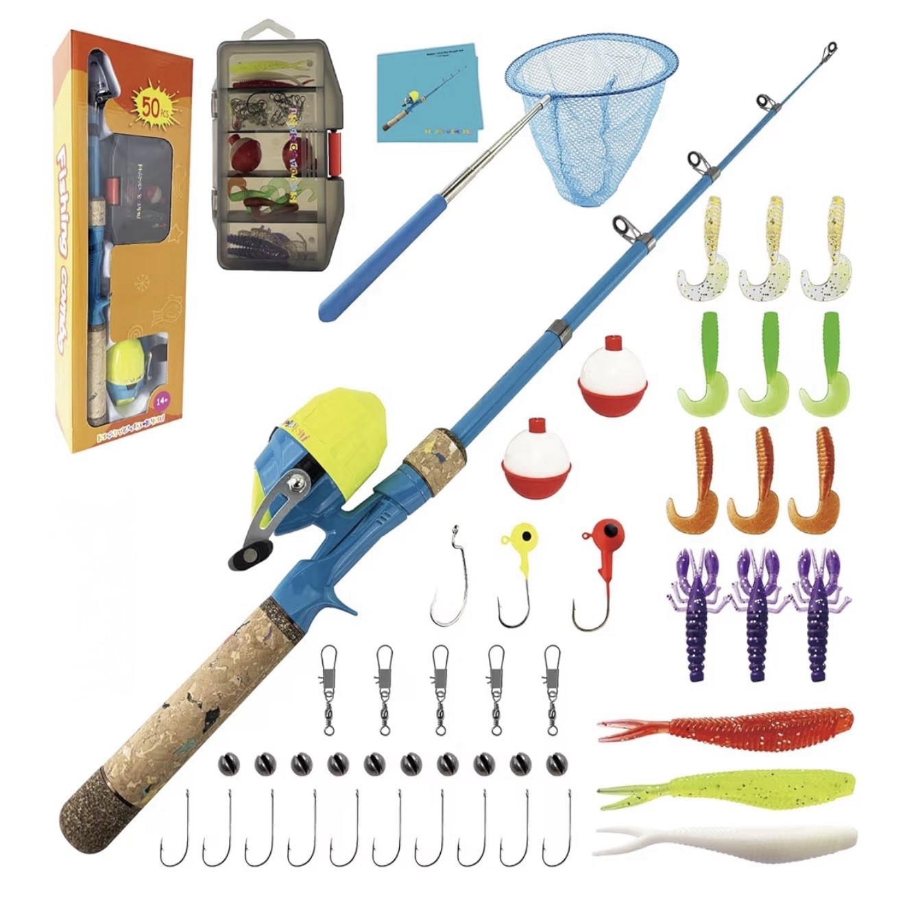 Kids Fishing Pole Set, Kids Fishing Rod and Reel Combo