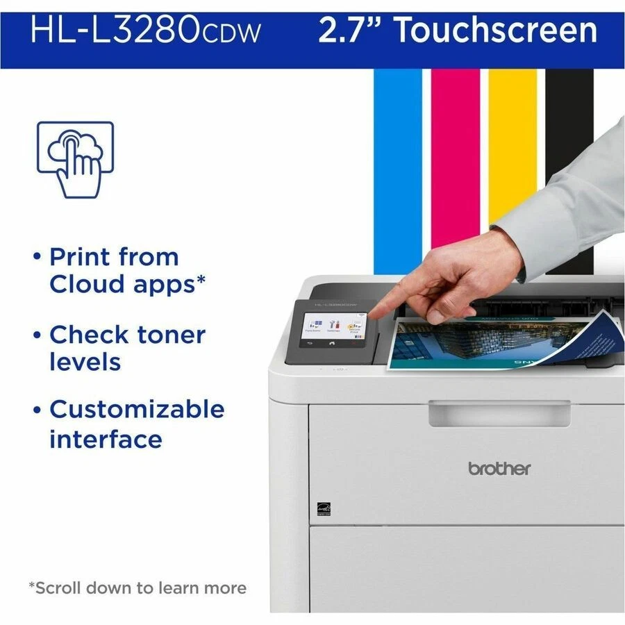 Brother HL-L3280CDW Wireless Compact Digital Color Printer with Laser Quality Ou - Image 4 of 4