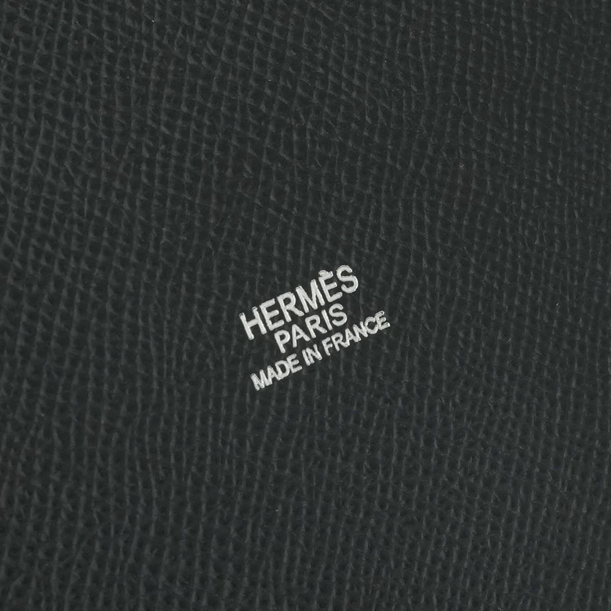 Hermes De Paris Handbag Tote Bag Epsom Leather Noir Black J Stamp W11xH7.7in 99 image 5