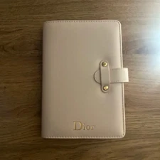 CHRISTIAN DIOR Faux Leather Agenda Notebook Notepad Cover Limited Pink NEW