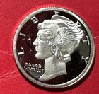 Vintage Mercury / Apollo SILVER 1/10th Ounce .999 FINE SILVER Round! GEM Beauty!