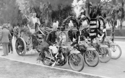 Chamber Of Commerce Motorcycle Parade Float Covina California CA - Reprint
