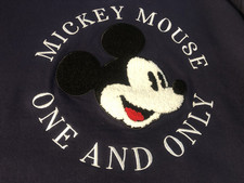 Disney Mickey Mouse One and Only Navy Sweatshirt Womens M Textured Mickey NWOT