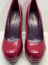 Madden Girl Womens Shoes Size 9 Cleary Platform Red Patent Pumps Heels