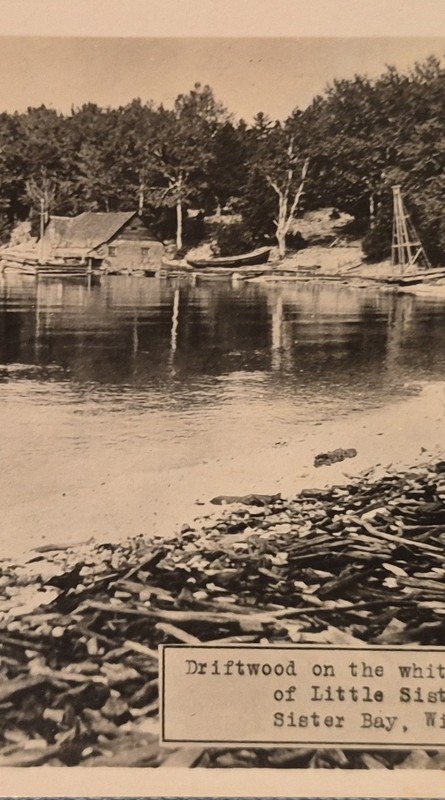 RPPC White Pebble Beach Little Sister Bay Wisconsin Real Photo PC c1925