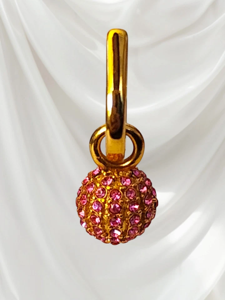 PENDIENTES ARO HUGGIE BOLA PAVÉ ROSA J CREW Foto 2 de 4