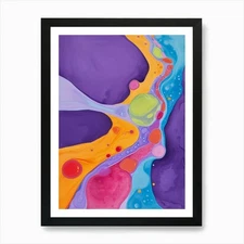Abstract Painting Of Colored Liquid Framed Wall Art Poster Canvas Print Picture