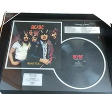 Highway To Hell AC/DC 1979 Framed Vinyl Record Wall Art (28x22) Rock N Roll